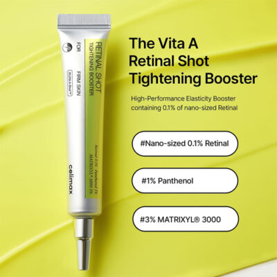 کرم تنگ کننده منافذ رتینال شات سلیمکس celimax the vita-a retinol shot tightening booster حجم 15 میل