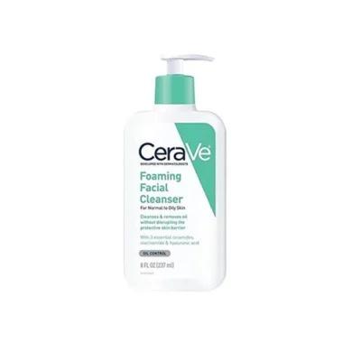 ژل شستشوی صورت سراوی آمریکایی CeraVe مدل Foaming Cleanser حجم 237 میل ضدجوش و کنترل آکنه