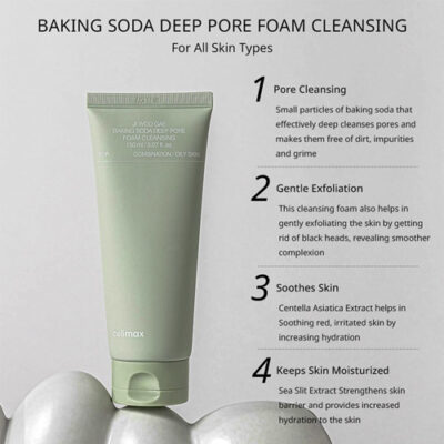 فوم ضدجوش و کنترل منافذ جوش شیرین سلیمکس Celimax Baking Soda Deep Foam Pore Cleansing حجم 150 میل