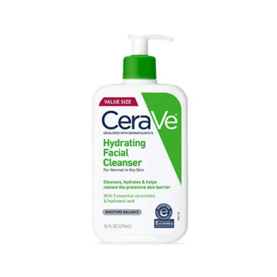 ژل شستشوی صورت سراوی آمریکایی CeraVe مدل Hydrating Facial Cleanserحجم 473 میل پوست نرمال تا خشک