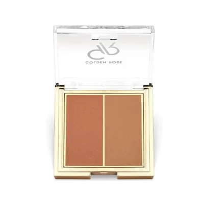 پالت رژ گونه دو رنگ گلدن رز مدل ICONIC DUO شماره 03 رنگ Rosy Bronze