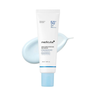 ضد آفتاب مدی کیوب آبی کنترل کننده منافذ حاوی هیالورونیک و پانتنول با SPF50+ حجم 50 میل