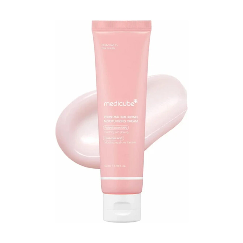 کرم مرطوب کننده هیالورونیک و PDRN مدی کیوب Medicube PDRN Pink Hyaluronic Moisturizing Cream حجم 50 میل