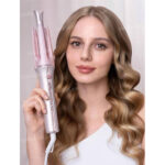 دستگاه کرلی صورتی جدید شیگلم مدل Cupids Charm فر کننده موی چرخشی سایز 32 میل - Image 3