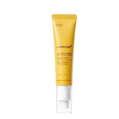 کرم دور چشم مدی کیوب کوجیک اسید و زرد چوبه روشن کننده و ضد پف Medicube Kojic Acid Turmeric Vita Eye Gel Serum حجم 30 میل