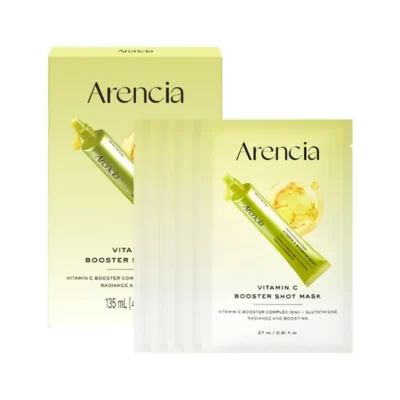 پک ماسک ورقه ای آرنسیا بوستر شات ویتامین سی Arencia Vitamin C Booster Shot Sheet Mask حاوی 5 ماسک ورقه ای