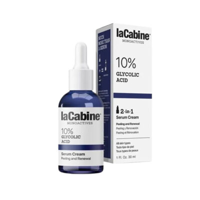 سرم 2 در یک لاکابین ضدلک و جوانساز حاوی 10 درصد گلیکولیک اسید لایه بردار و ضدلک Lacabine Glycolic Acid 10% Serum Monoactives حجم 30 میل