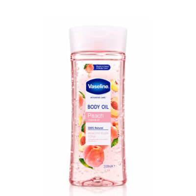 روغن بدن ژلی وازلین مدل Vaseline Intensive Care Peach Vitamin B3 Body Oil حجم 200 میل