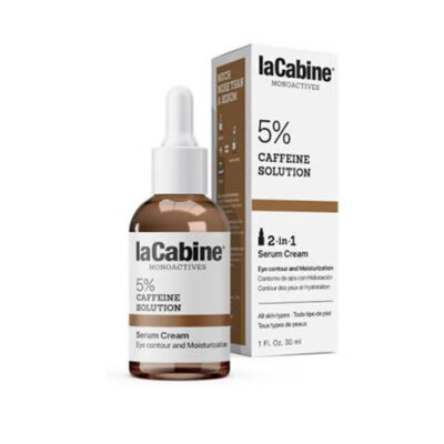 سرم 2 در یک لاکابین مخصوص دورچشم حاوی کافئین 5 درصد برای رفع تیرگی و آبرسان دورچشم LACABINE Monoactive 5% Caffeine Serum cream حجم 30 میل
